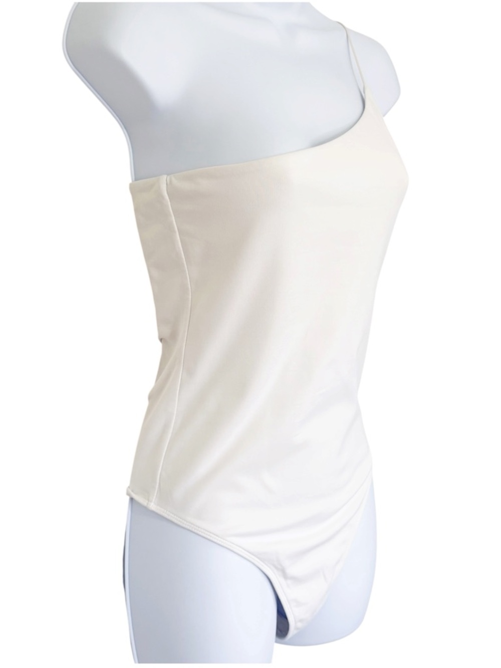 BABATON ARITIZIA Contour One Shoulder Cami Bodysuit Top White M Minimal Chic - Picture 3 of 9